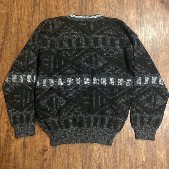 Vintage XSTATX Mens Crewneck Black/White/Gray Cozy Pullover Sweater-Sz XL - Picture 10 of 11